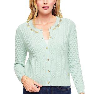 Juicy Couture NWT Azure Mist Button Up Cardigan